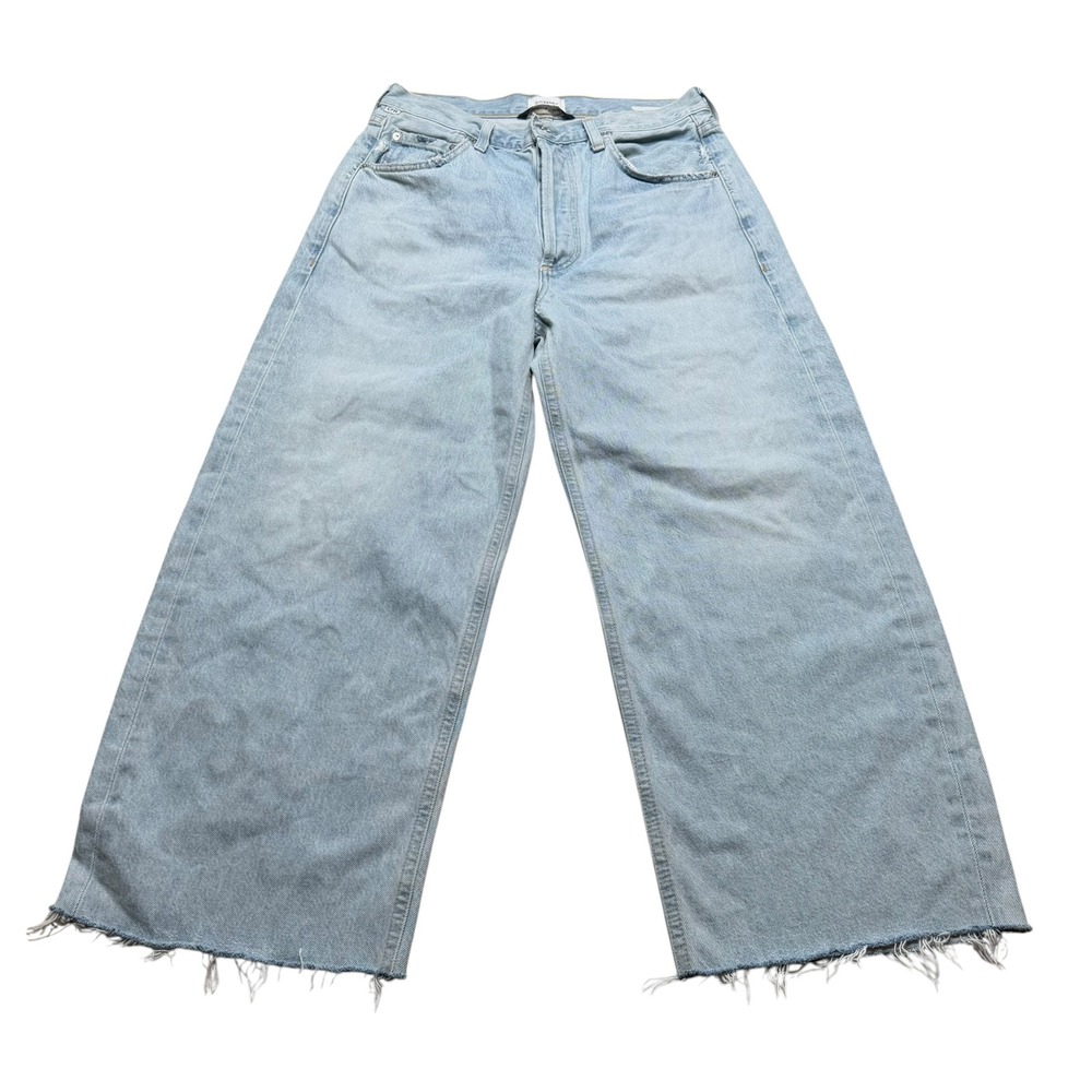 Citizens of Humanity Ayla Baggy Jeans Light Wash Raw Hem Women's 30 Excellent
